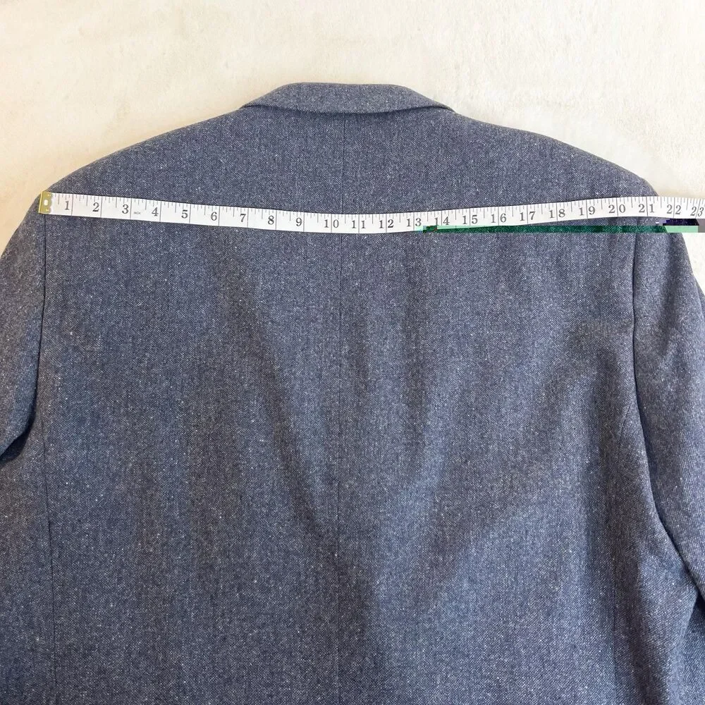 Paul Fredrick Wool Blazer Blue Confetti Tweed Men’s 48L